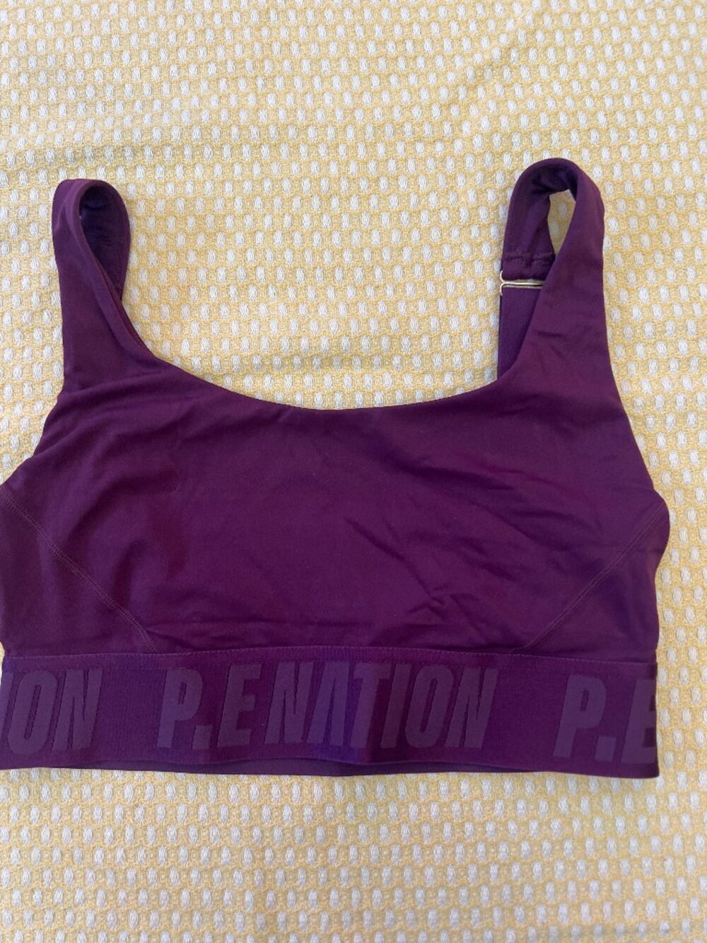 P.E. Nation Purple Logo Band Adjustable Strap Sports Bra XS